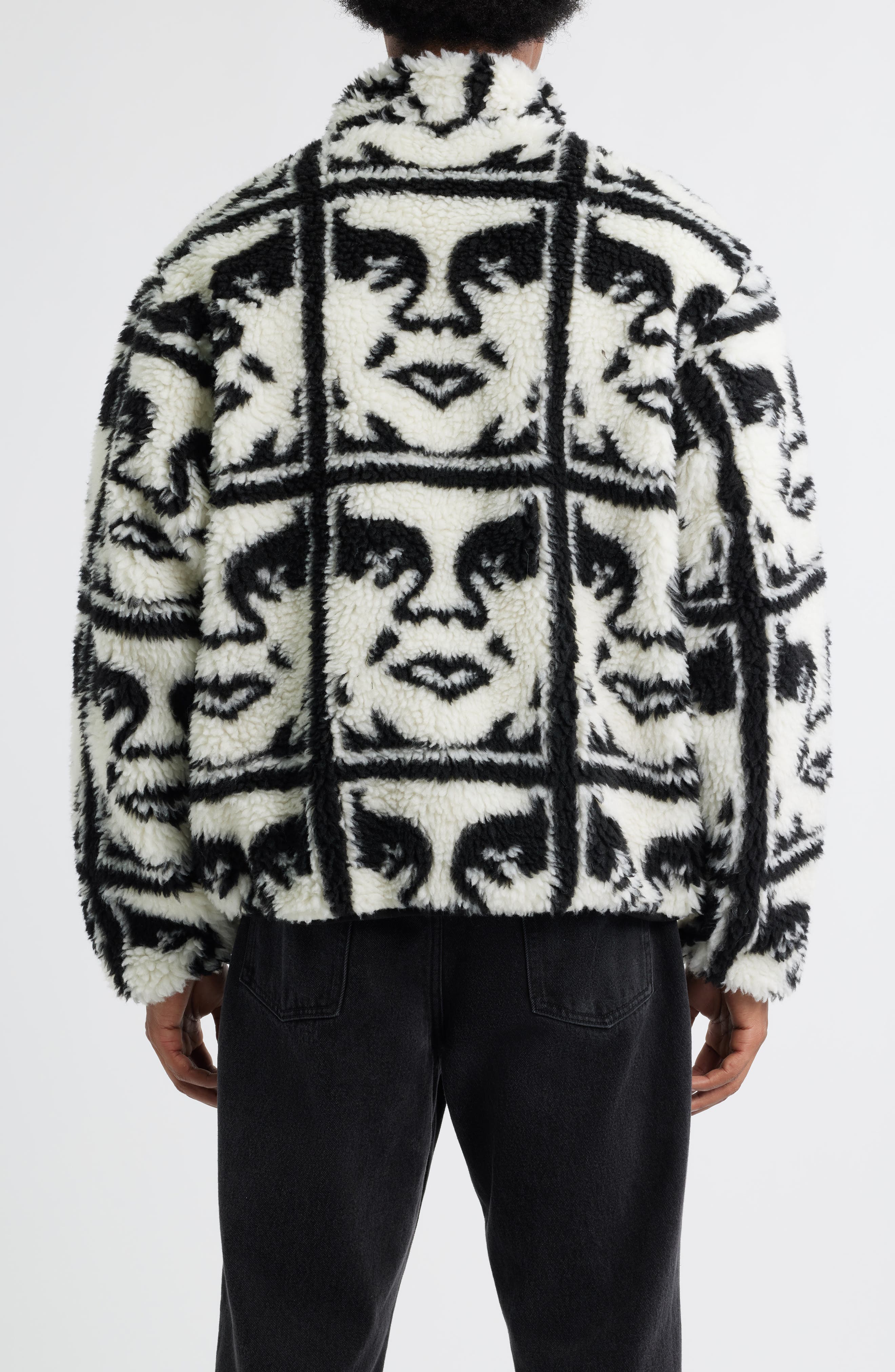Repeated Icon Insulated Fleece Zip Jacket - image 2