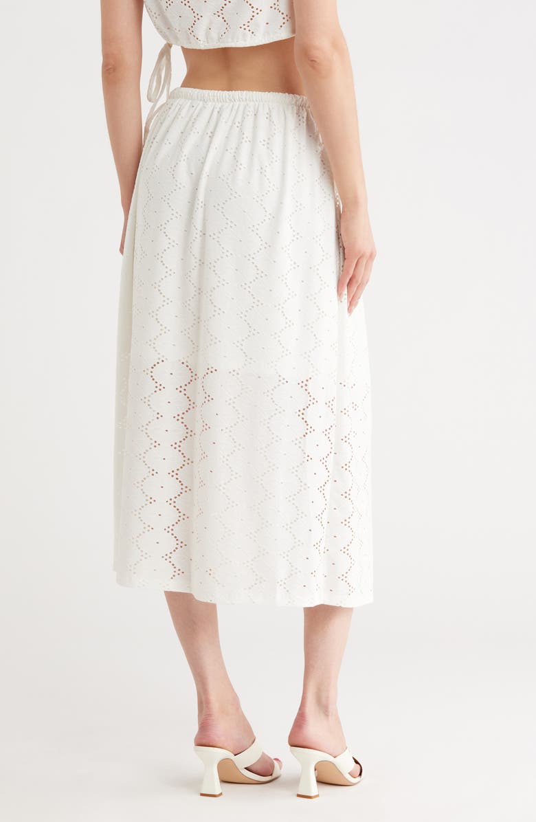VERO MODA Kim Eyelet Maxi Skirt, Alternate, color, Snow White
