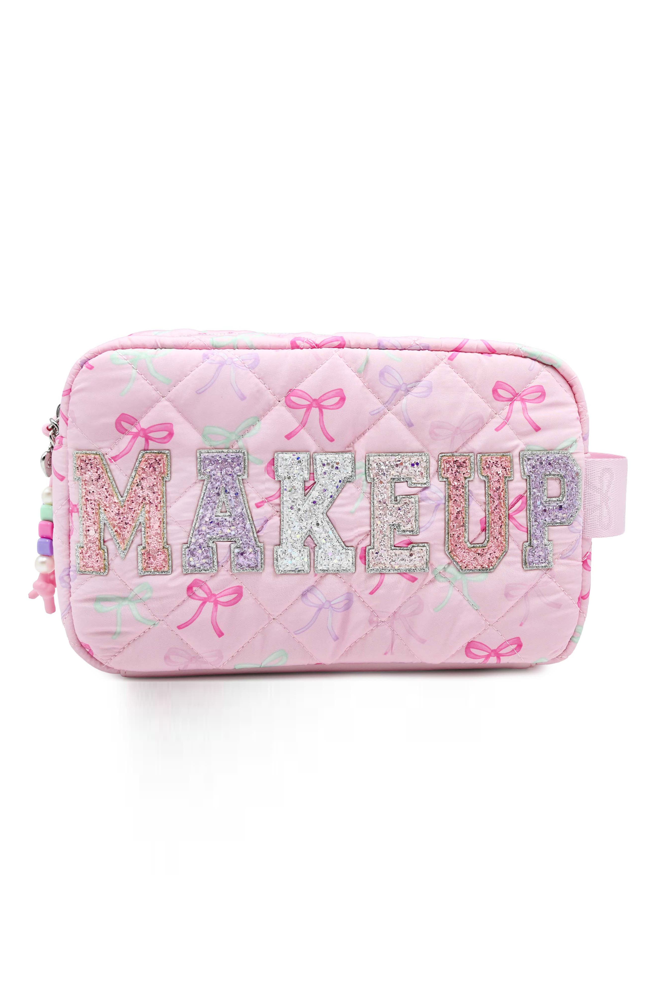 Kids' Makeup Bow Quilted Cosmetic Pouch