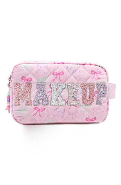 Kids' Makeup Bow Quilted Cosmetic Pouch