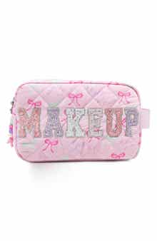 Kids' Makeup Bow Quilted Cosmetic Pouch