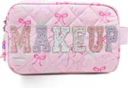 OMG Accessories Kids' Makeup Bow Quilted Cosmetic Pouch