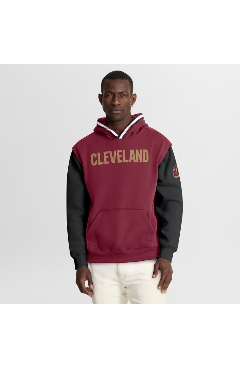 FANATICS Men's Fanatics Wine/Black Cleveland Cavaliers Half Court Shot Clock Fastbreak Hoodie, Main, color, Wine