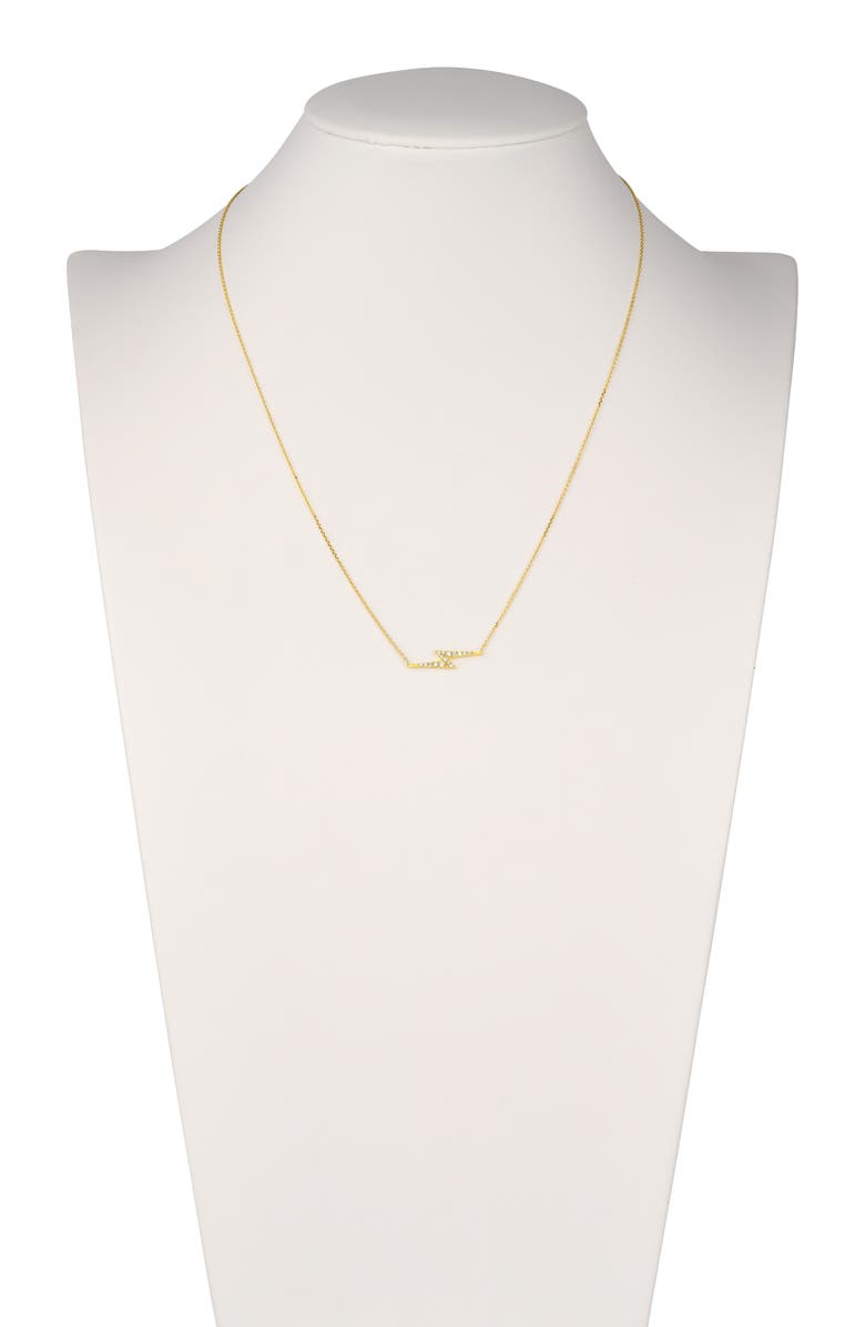 HAWLEY ST 14K Gold Pavé Diamond Lightning Bolt Pendant Necklace, Alternate, color, 