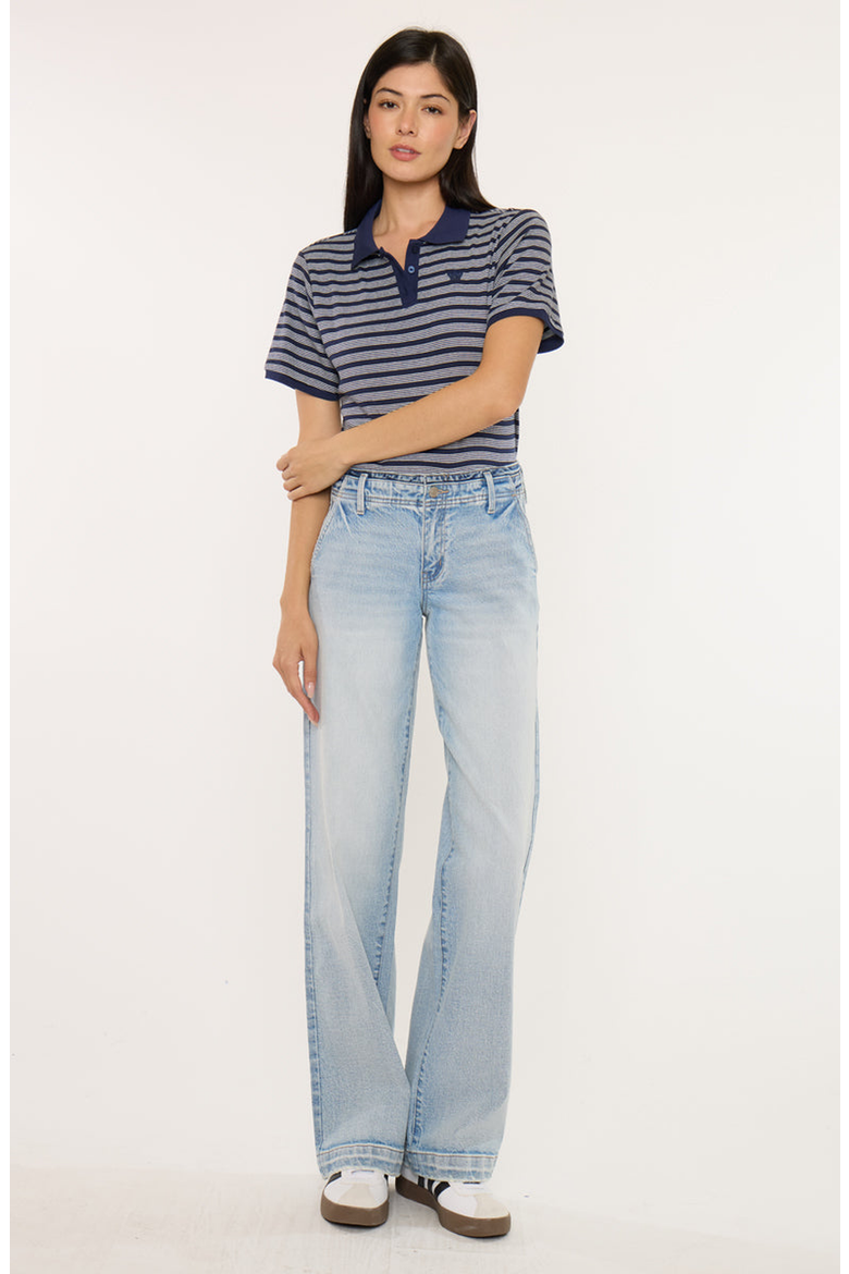Lulu Mid Rise Wide Leg Trousers, Main, color, Light Wash