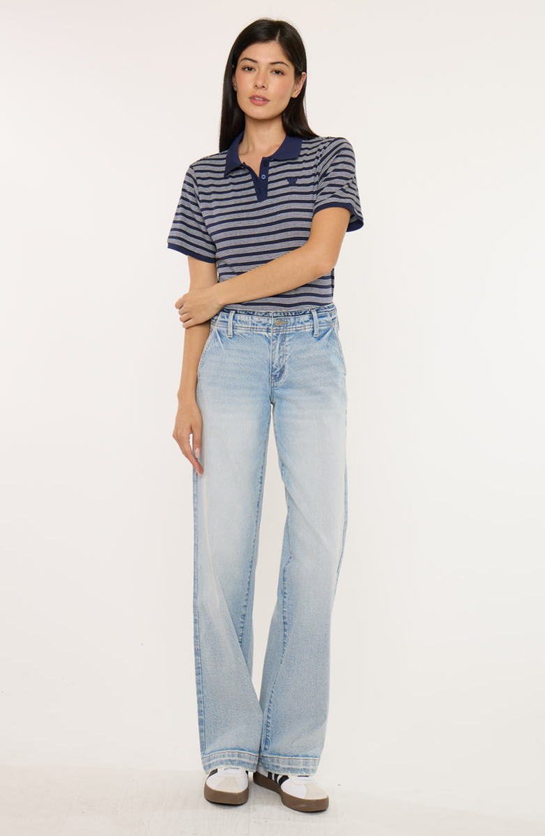 KanCan Lulu Mid Rise Wide Leg Trousers, Main, color, Light Wash