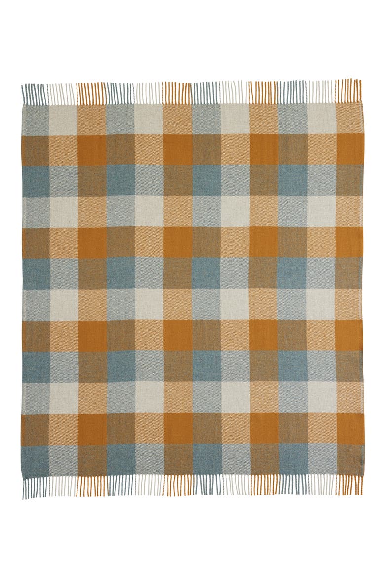 Washable Wool Throw Blanket, Alternate, color, SHALE/ COPPER