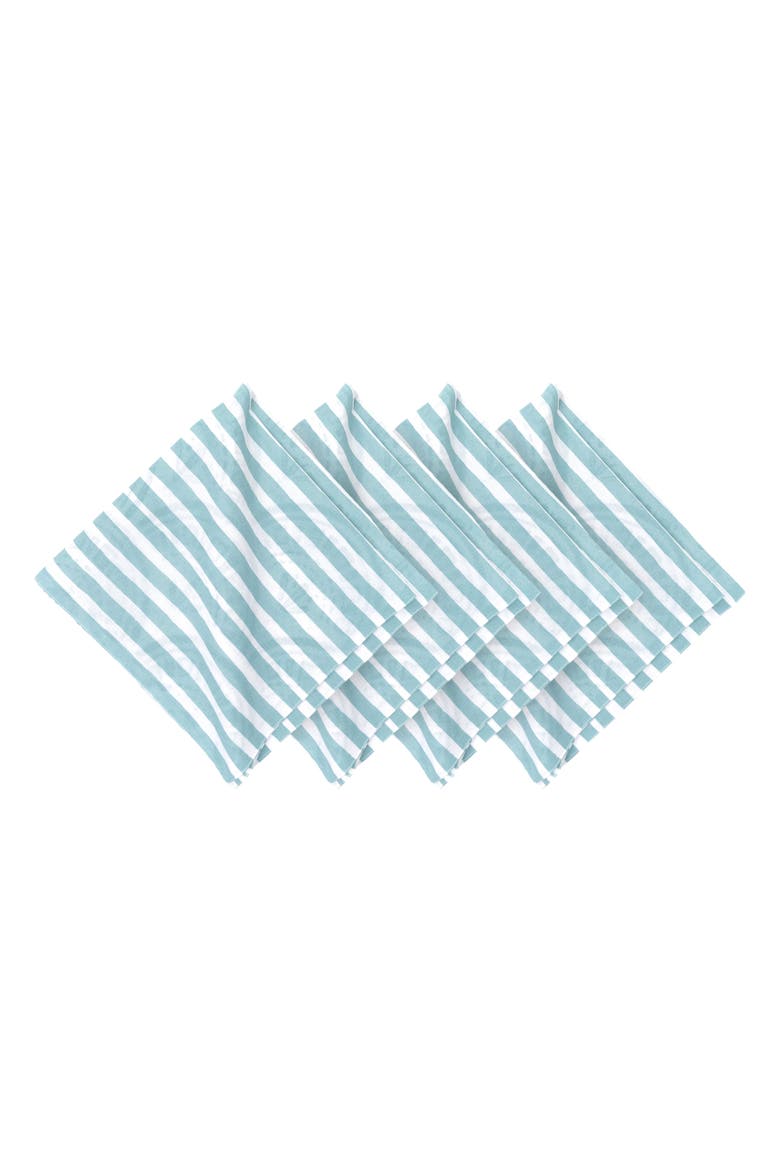 Halsey Scallop Set of 4 Cloth Napkins, Alternate, color, Blue