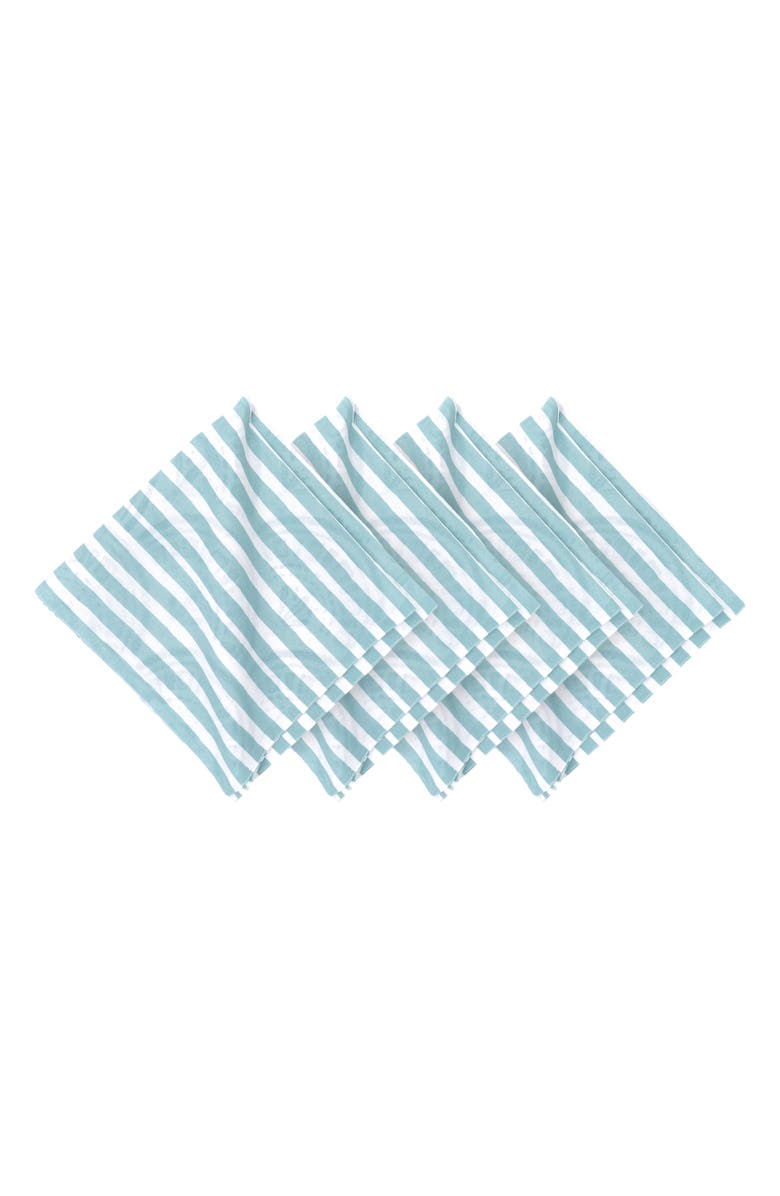 carol & frank Halsey Scallop Set of 4 Cloth Napkins, Alternate, color, Blue