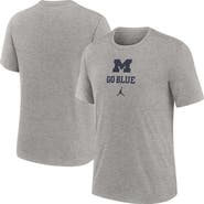 Jordan Brand Men's Jordan Brand Heather Gray Michigan Wolverines Campus Stack Tri-Blend T-Shirt