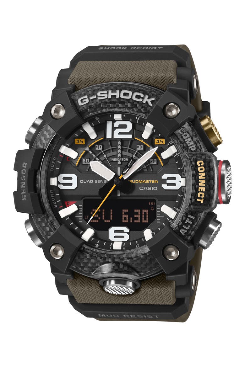 Master of G Land Mudmaster GGB100X-1A3 Ana-Digi Watch, 55.4mm x 51.3mm, Main, color, GREEN