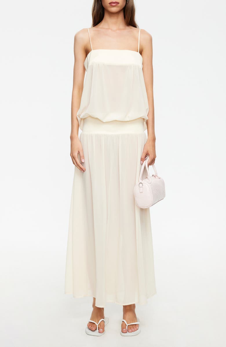 LIONESS Gracia Sleeveless Chiffon Maxi Dress, Main, color, Honey