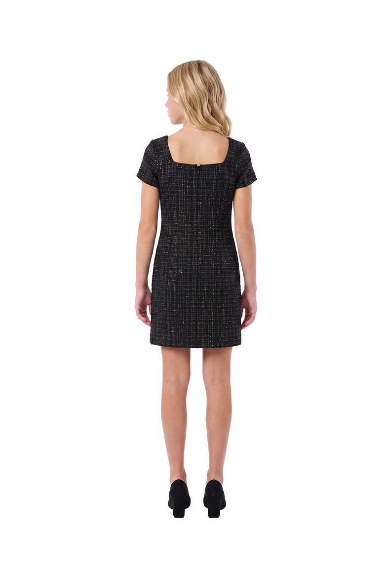 Kids' Short Sleeve Boucle Dress, Alternate, color, Black