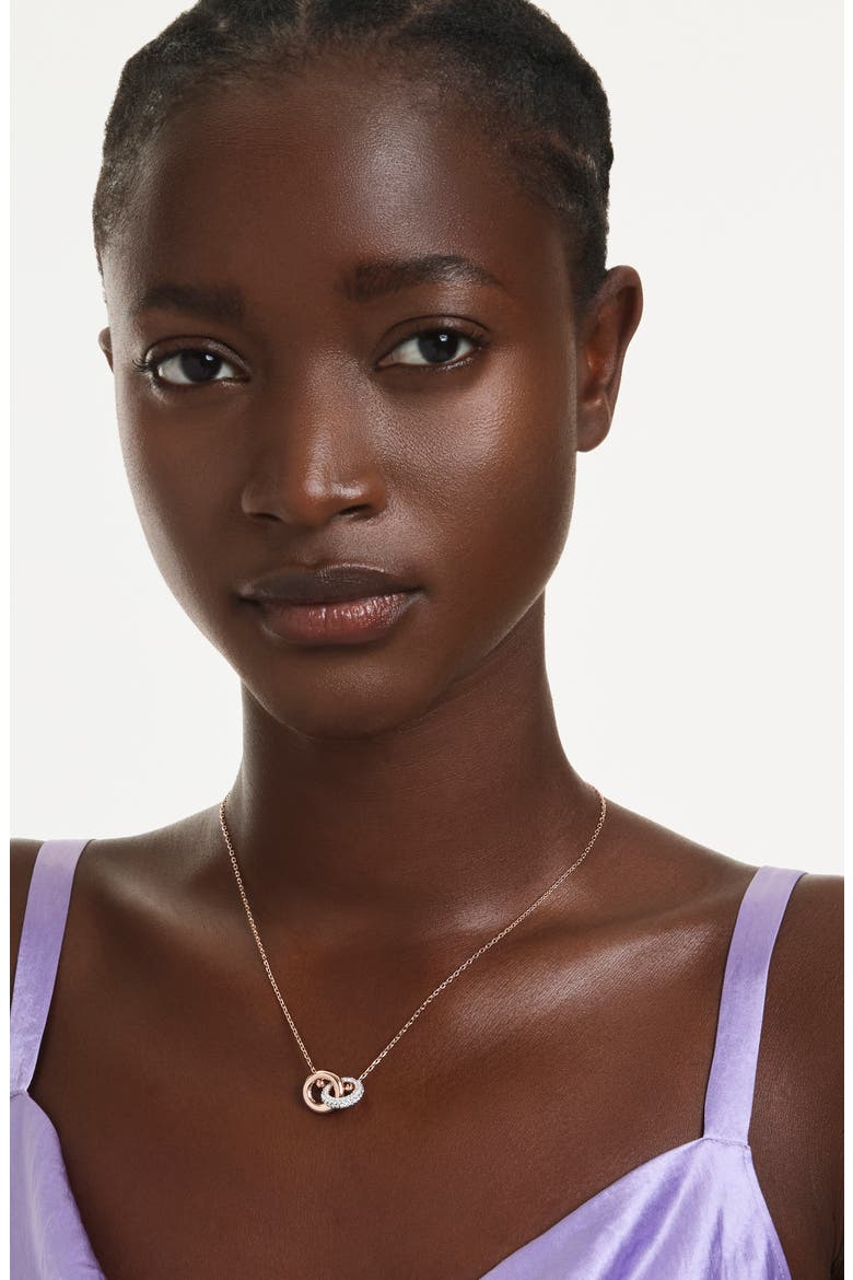 Dextera Interlink Pendant Necklace, Alternate, color, ROSE GOLD/ WHITE