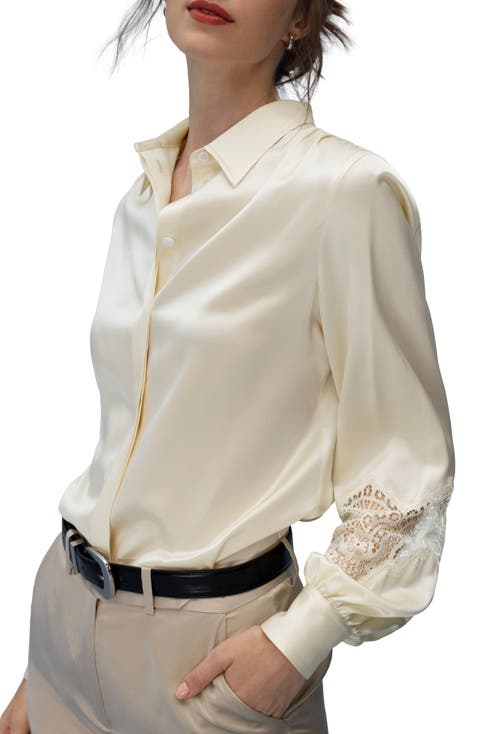 The Armeria Lace Silk Blouse