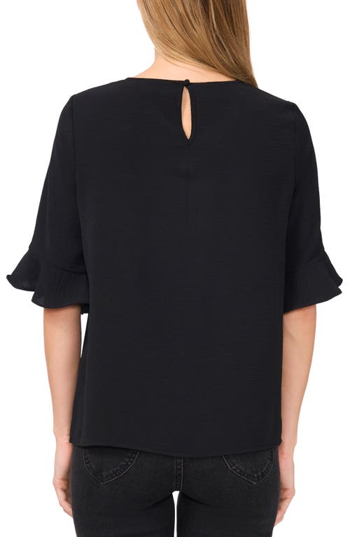 Cece Ruffle Cuff Top In Black