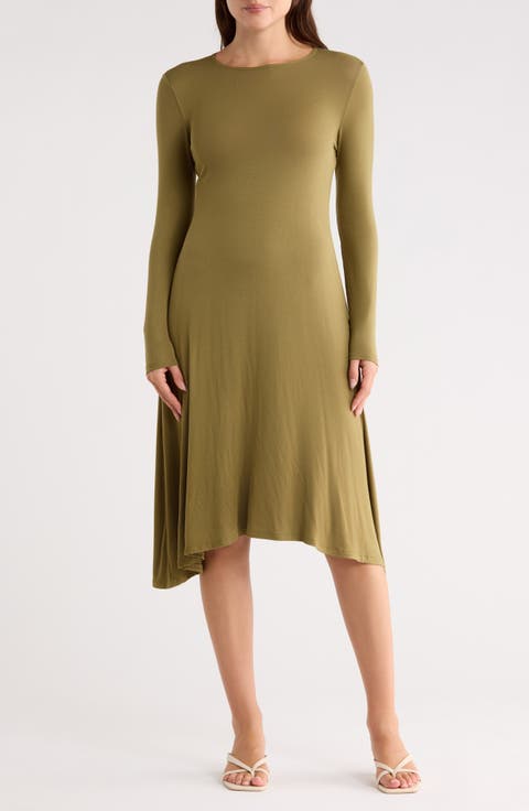 Long Sleeve Flare Swing Dress