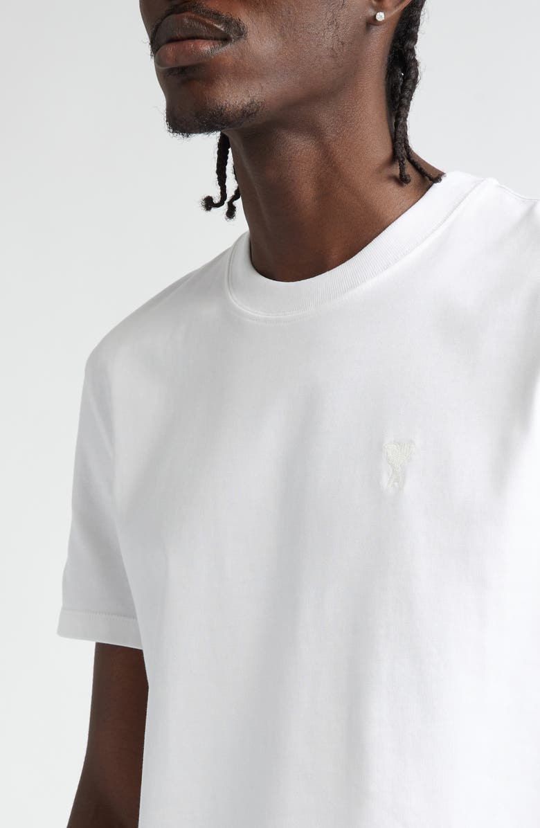 AMI PARIS Ami de Coeur Cotton T-Shirt, Alternate, color, Wool Gabardine White