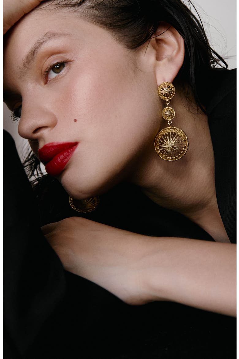 Turquoise Mountain Amira Earrings, Alternate, color, Gold