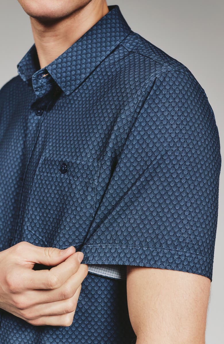 7 Diamonds Bosworth Short Sleeve Button-Down Shirt, Alternate, color, Navy