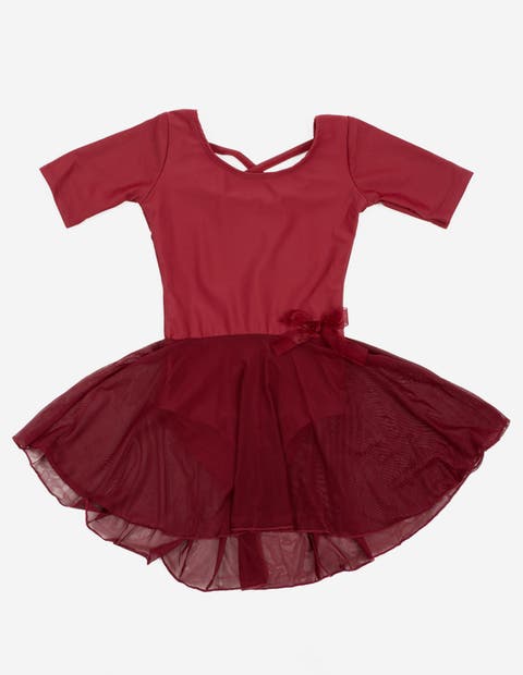 Girls Short Sleeve Skirted Leotard