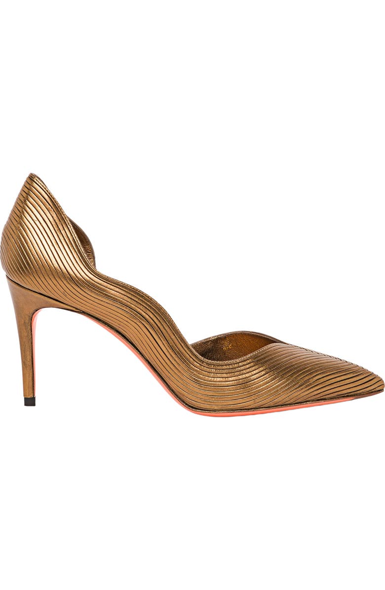 Santoni Women's leather high-heel pump, Main, color, Gold