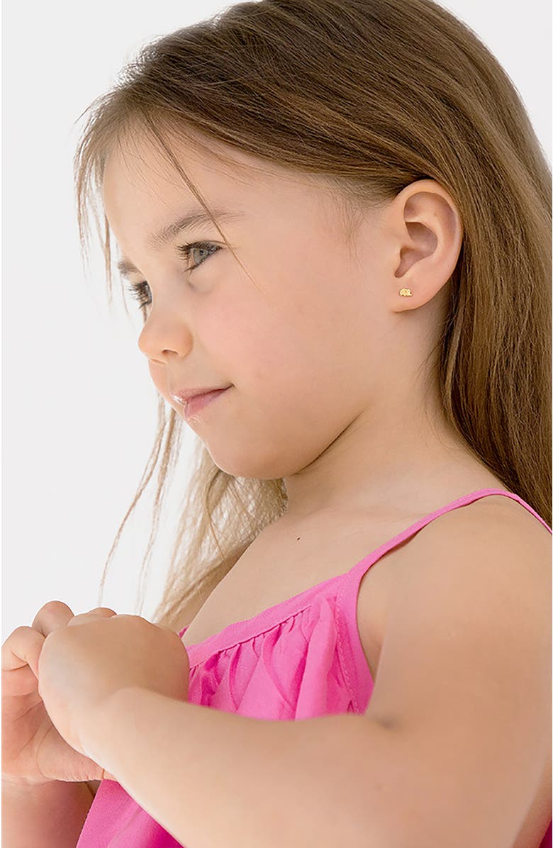 In Season Jewelry 14k Playful Elephant Earrings, Alternate, color, Gold