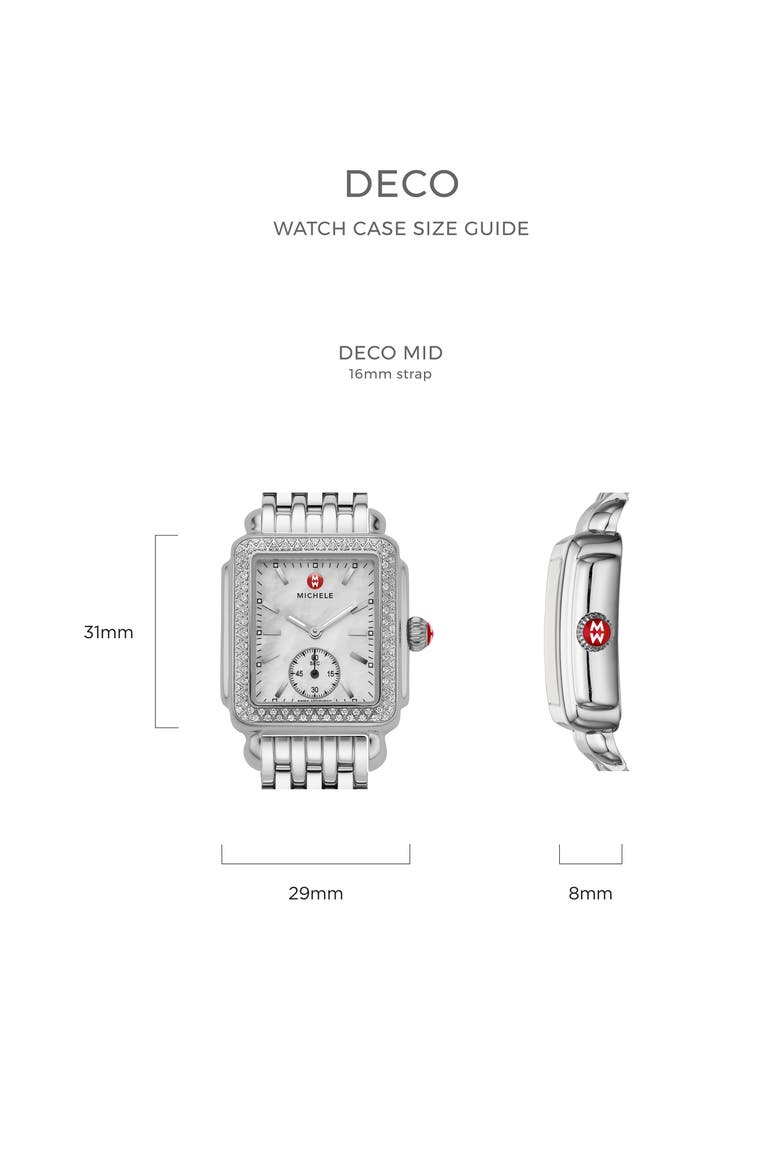 Deco 16 Diamond Dial Two-Tone Watch Case, 29mm x 31mm, Alternate, color, GOLD/ SILVER