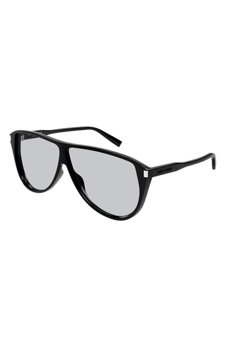 Saint Laurent Gaspar 65mm Oversize Pilot Sunglasses, Alternate, color, 
