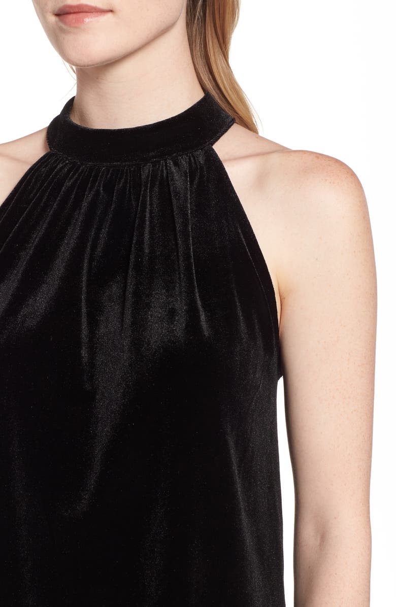 GIBSONLOOK Gibson x Glam Squad Dede Velvet Tie Back Halter Top, Alternate, color,