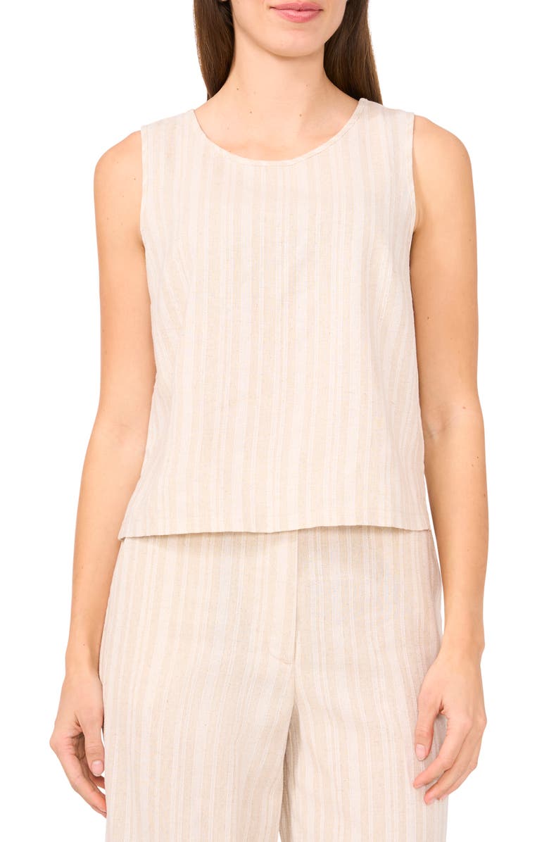 Halogen<sup>®</sup> Stripe Shell Top, Main, color, Almond Milk