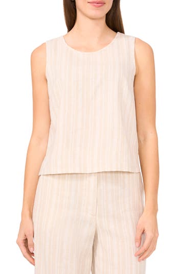 Halogen ® Stripe Shell Top In Neutral