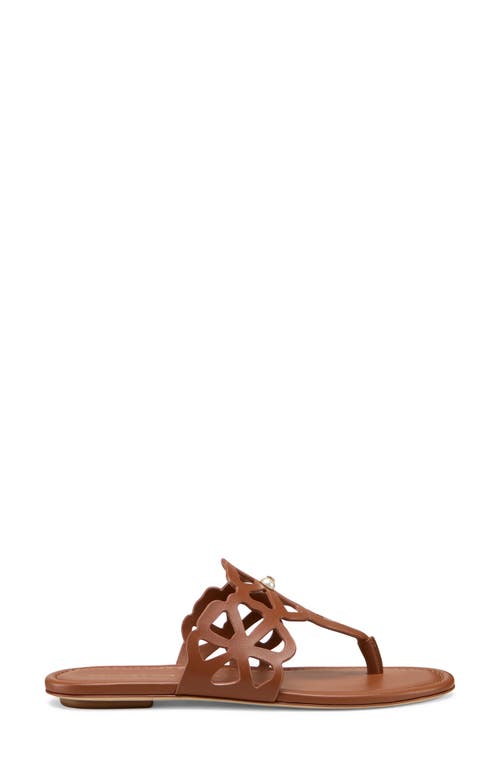 Stuart Weitzman Jasmine Leather Cutout Thong Sandals