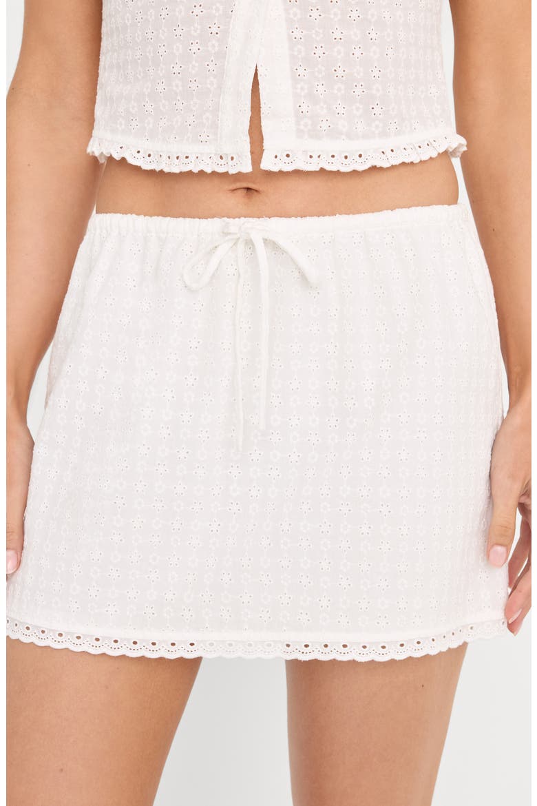 Cotton Eyelet Miniskirt, Alternate, color, WHITE001
