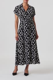 Franne Golde Sloane Dot Print Belted Shirt Dress