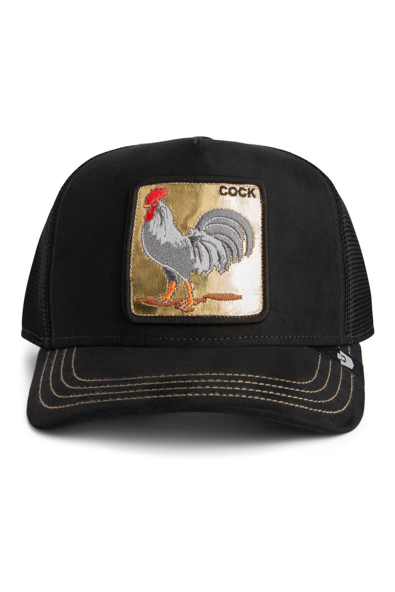 Golden Cock Snapback Trucker Hat, Alternate, color, VOID