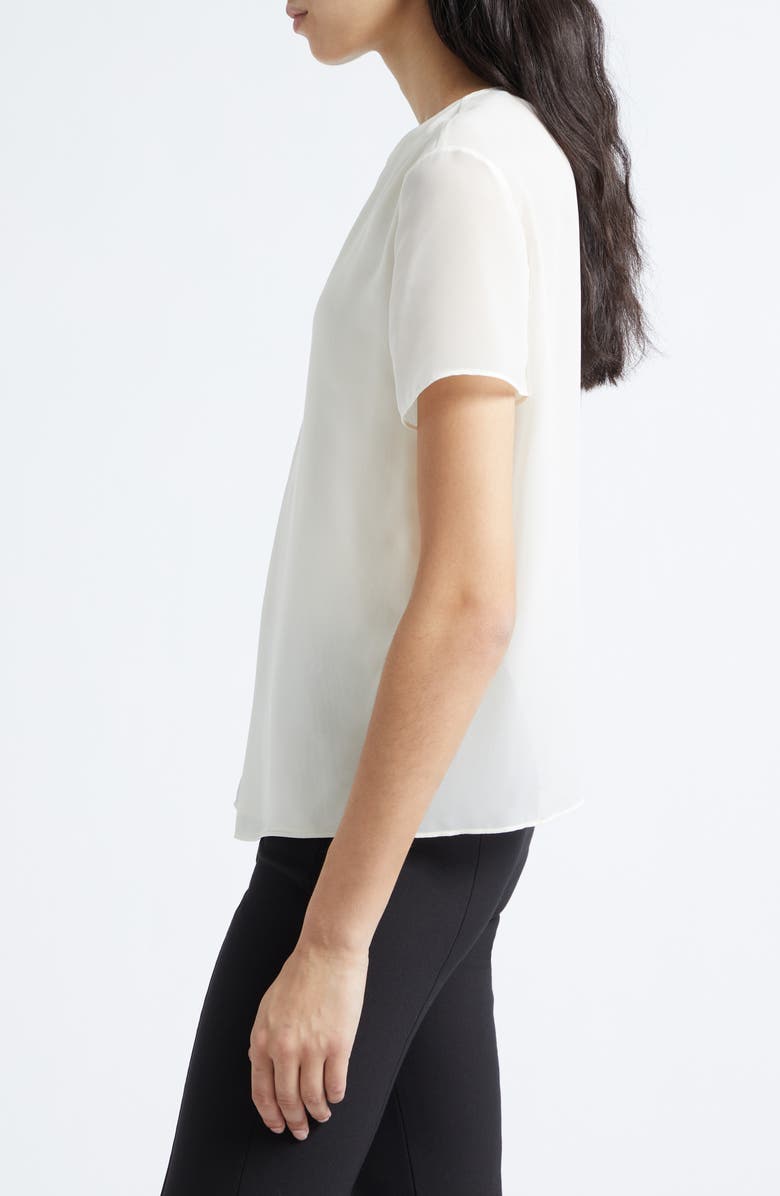 Emporio Armani Techno Georgette Top, Alternate, color, Ivory