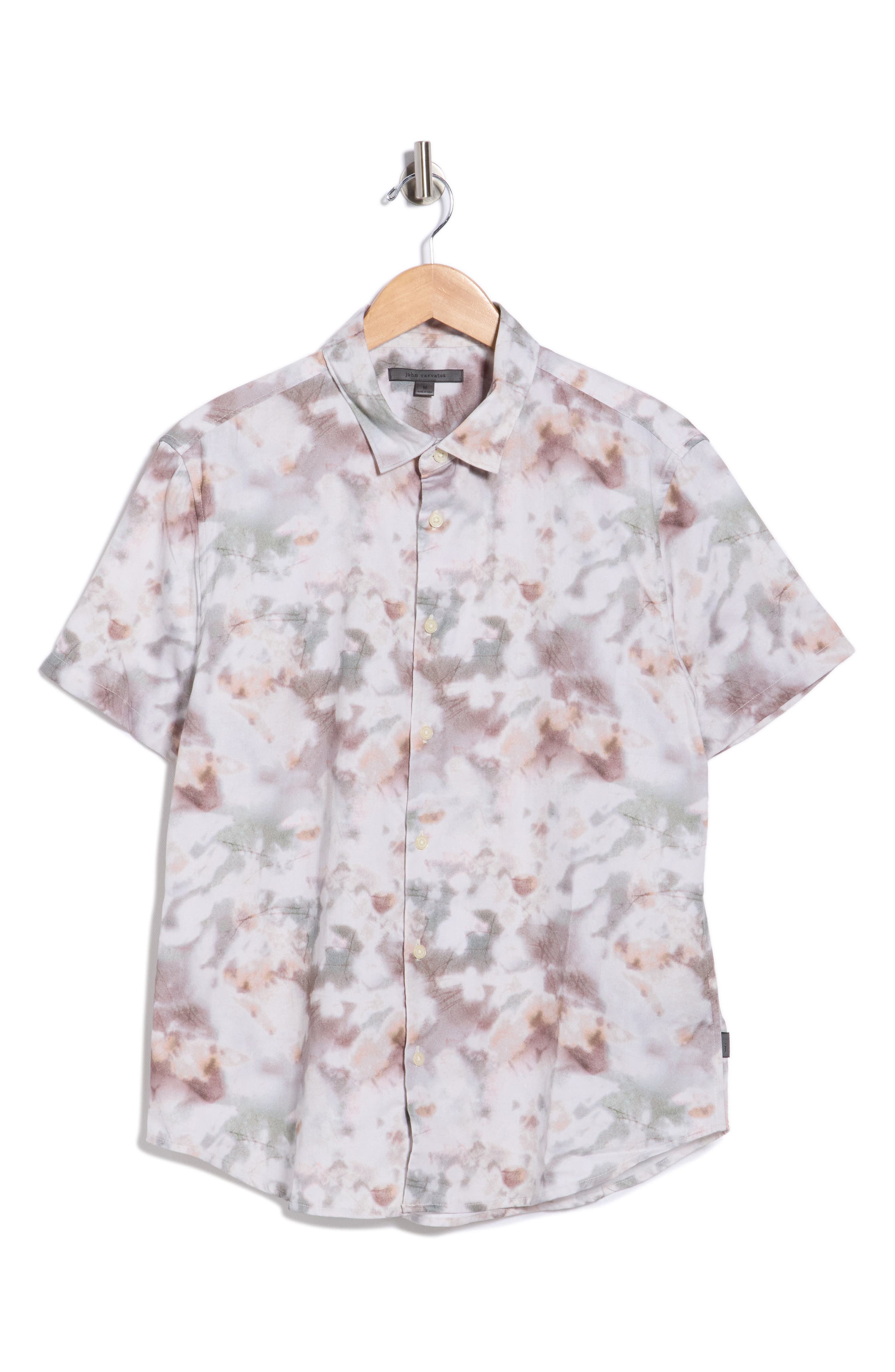 John Varvatos Sean Abstract Woodland Print Short Sleeve Modal Button-Up Shirt