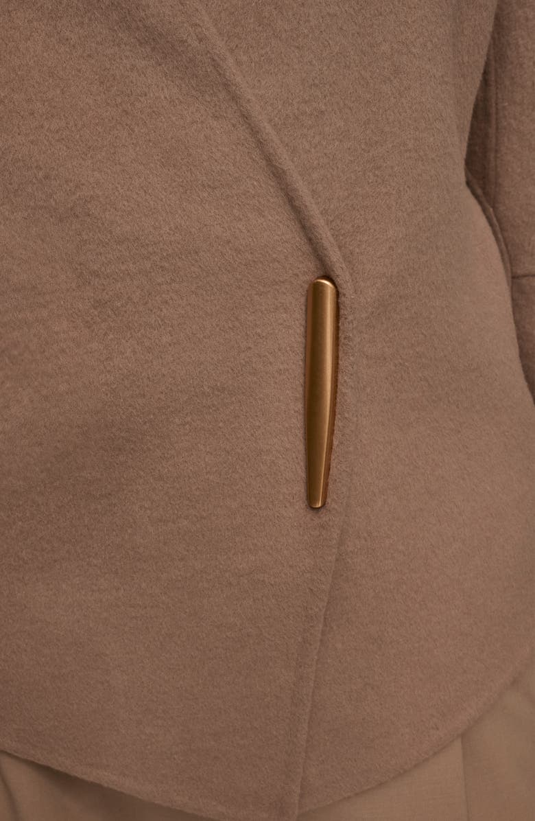 Donna Karan New York Asymmetric Wool Blend Jacket, Alternate, color, Chocolate