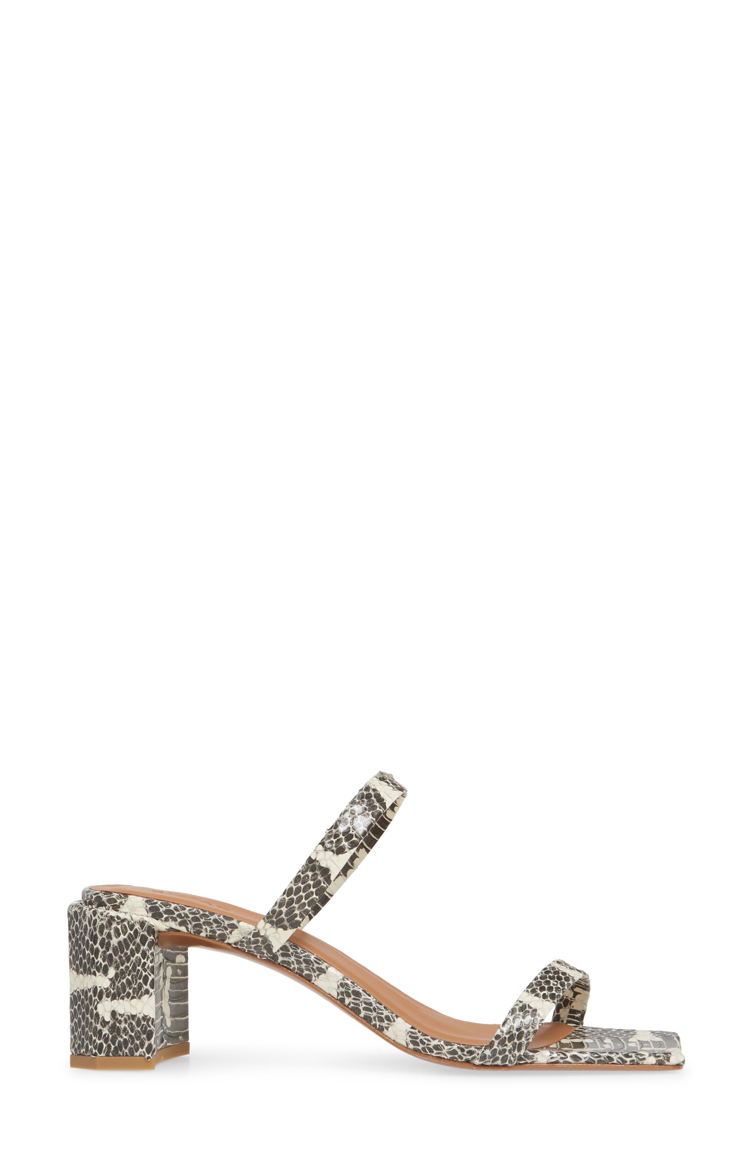 By Far Tanya Snake Embossed Strappy Square Toe Sandal, Alternate, color, 