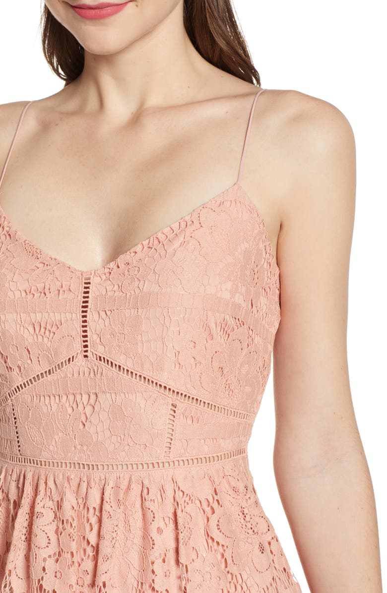 Love, Fire Cotton Blend Lace Midi Dress, Alternate, color, 
