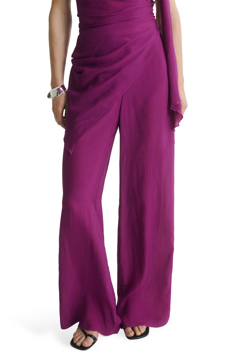 MANGO Satin Straight Leg pants, Main, color, Purple