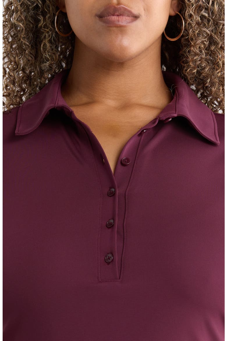 Polo Wrap Midi Dress, Alternate, color, BURGUNDY FIG
