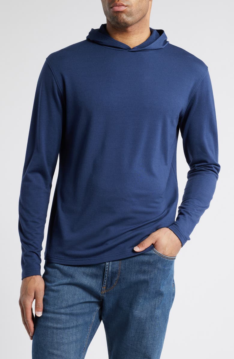 Peter Millar Crown Crafted Excursionist Flex Merino Wool Blend Hoodie, Main, color, 