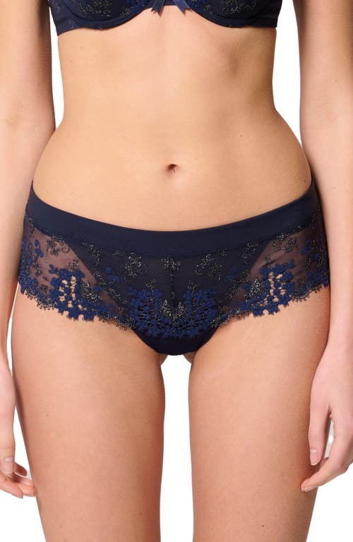 Simone Perele Wish Embroidered Boyshorts In Blue