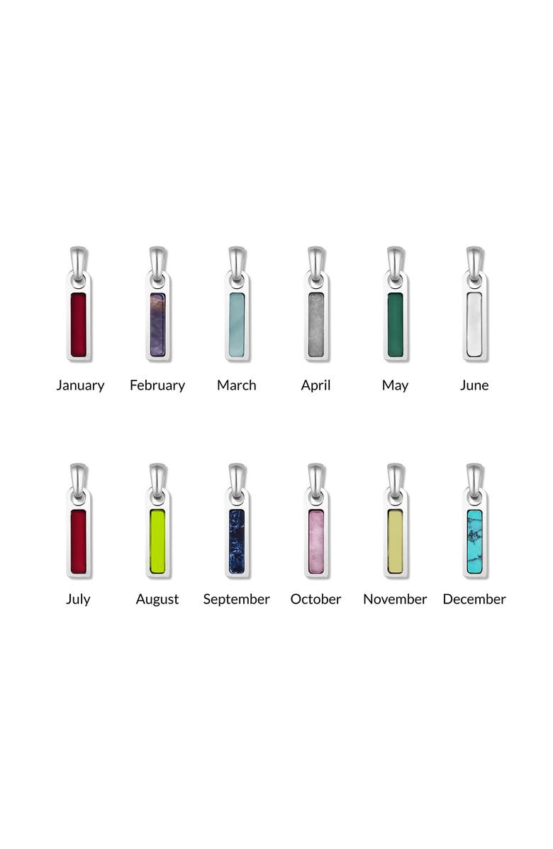 Vincero Men's Birthstone Tag Pendant Necklace, Alternate, color, Silver/April/White Quartz