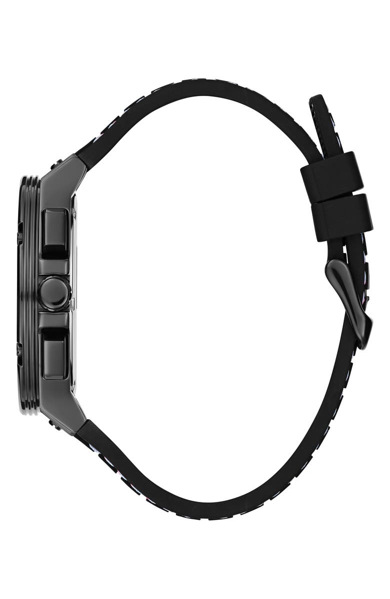 GUESS Ombré Multifunction Silicone Strap Watch, 44mm, Alternate, color,