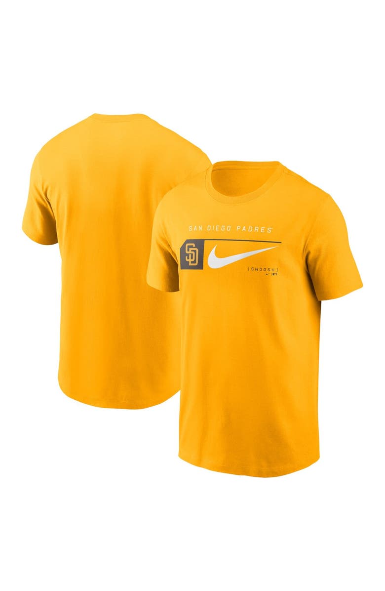 Nike Men's Nike Gold San Diego Padres Team Swoosh Lockup T-Shirt, Alternate, color, Gold