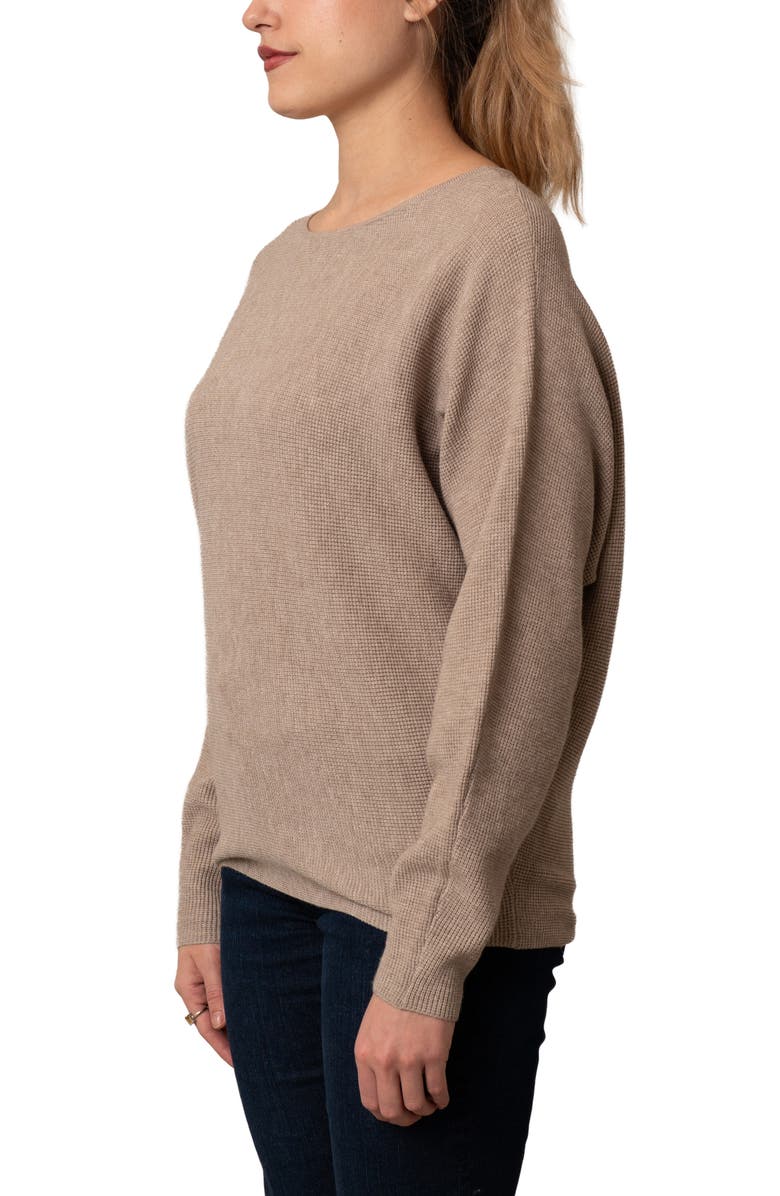 CYRUS Yummy Dolman Waffle Knit Sweater, Alternate, color, Buckskin Heather