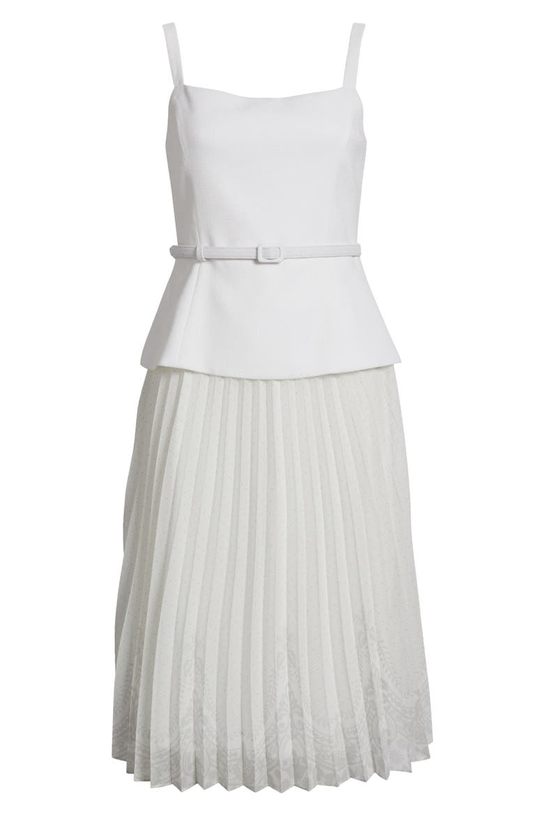 Mix Media Sleeveless Midi Dress, Alternate, color, IVORY MULTI